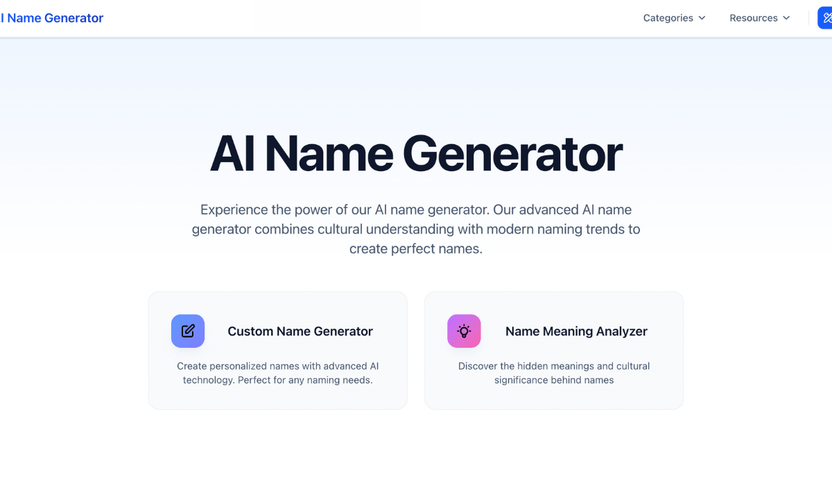 futuristic AI generating name suggestions on a digital interface