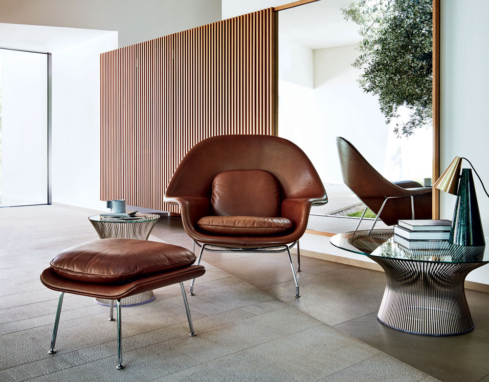 : Womb chair modern living room interior