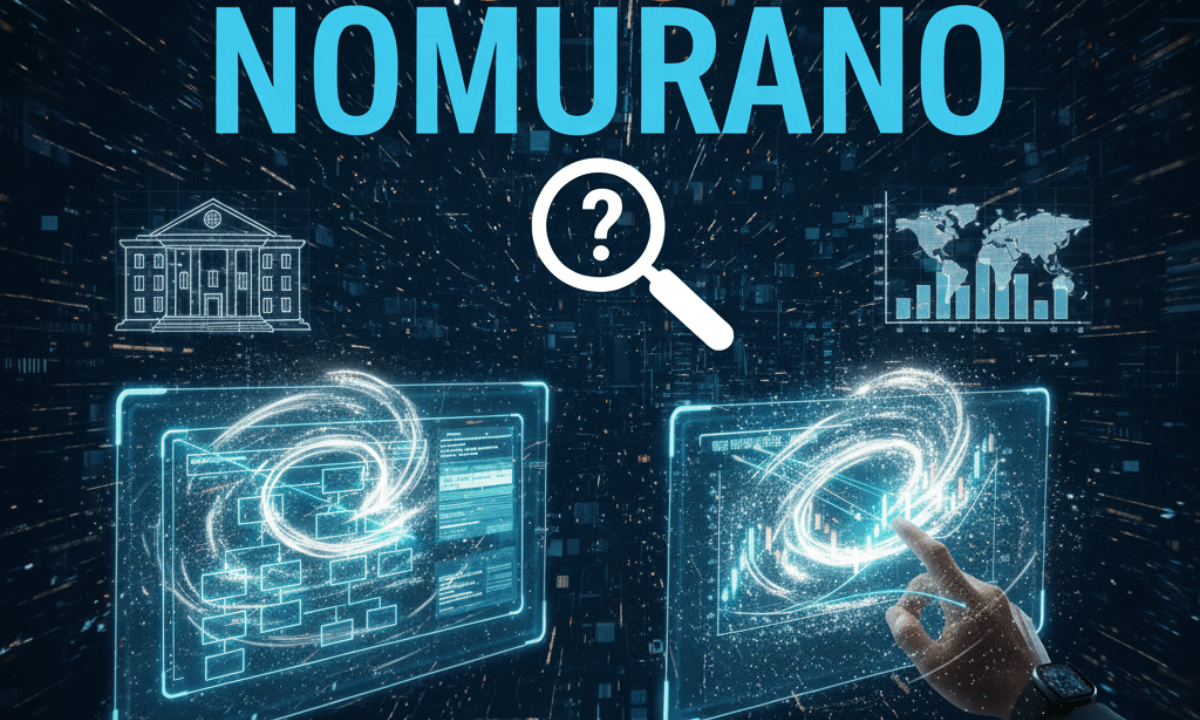 : Abstract visualization of finance and ambiguous search keywords like Nomurano