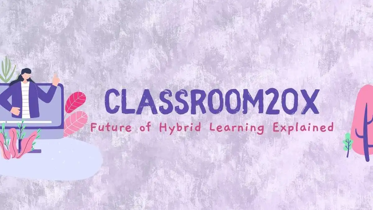 Future classroom with flexible seating, digital screens, and collaborative learning zones
